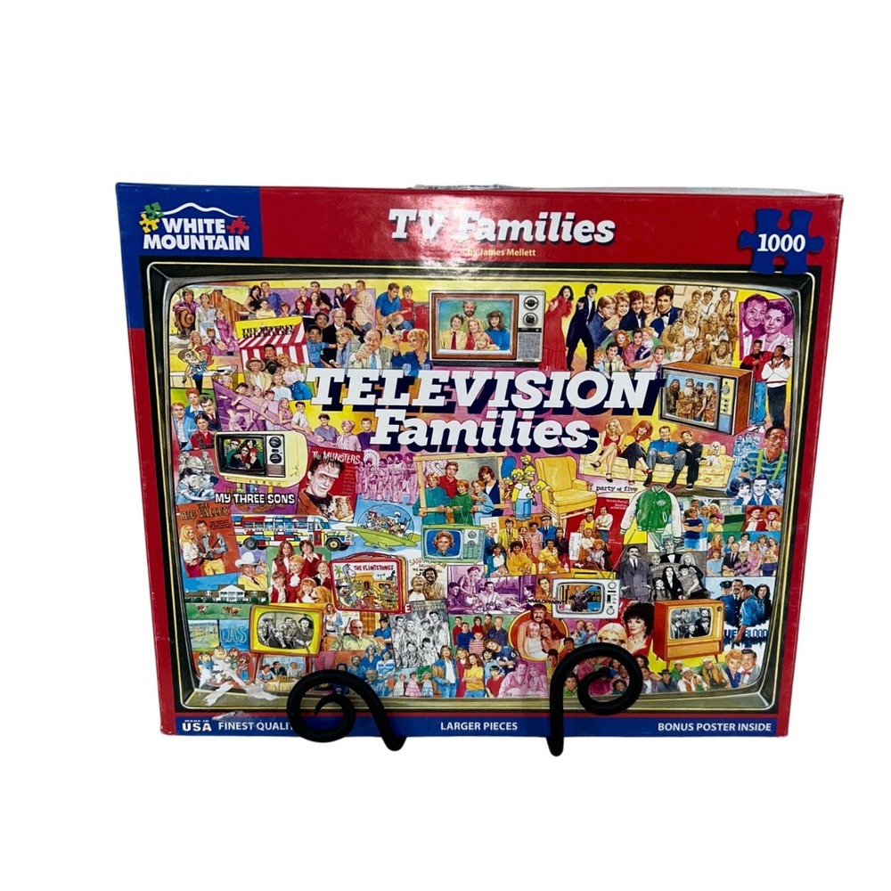 White Mountain Television Families 1000 Piece Jigsaw Puzzle COMPLETE